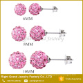 Fashion CZ Disco Ball Paved Rhinestone Shamballa Clay Ear Studs